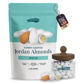 Snackathon Jordan almonds white-shell packaging for elegant event presentation.