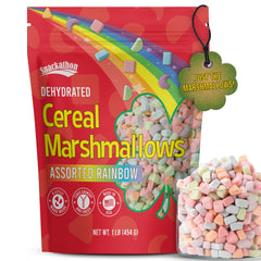 Snackathon rainbow mini marshmallows bits for cereals.