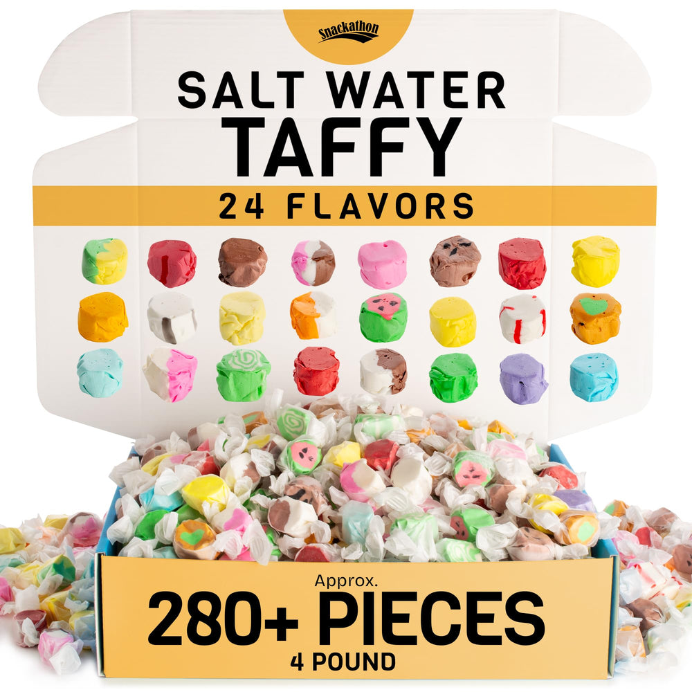 Snackathon Salt Water Taffy Assorted Mix with 24 flavors for versatile snacking