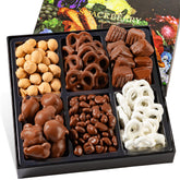 Snackberry Premium Chocolate Gift Box front view, ready for gifting