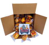 Snackzilla fortune cookies bulk pack on countertop, ready for events.
