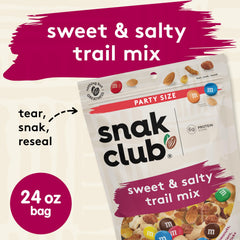 Snak Club M&M'S chocolates bring candy-coated sweetness to mixed nuts and bites.