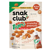 Snak Club Tajin Crunchy Peanuts pack shot: perfect on-the-go protein snack.