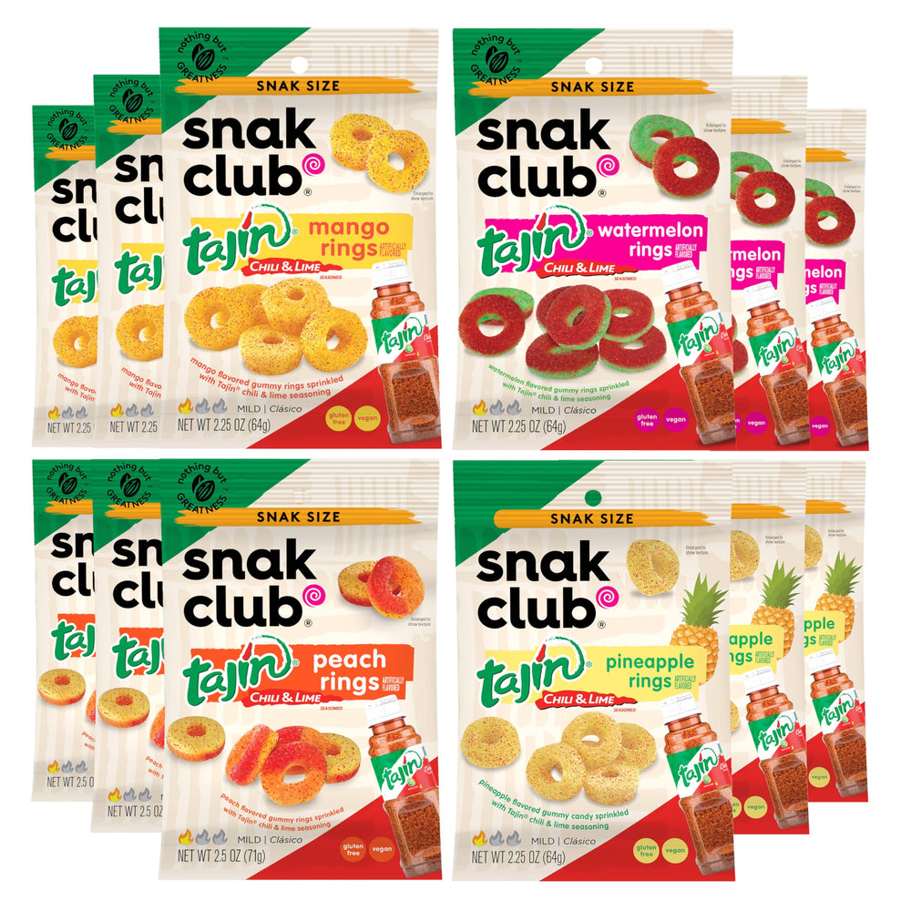 Snak Club Tajin Fruit Rings hero pack ready-to-share on the go