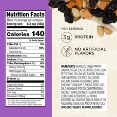 Peanuts and fruit in Snak Club mix deliver sweet-salty flavor in a portable bag.