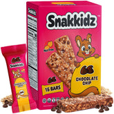Snakkidz chocolate chip granola bar packaging shown, ideal for school lunches
