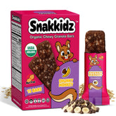 Snakkidz Organic Chewy Granola Bars pack shot, allergen-free and kid-friendly.