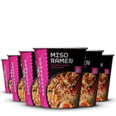 Snapdragon Miso Ramen Cup noodles sit steaming, ready for a quick, comforting meal.