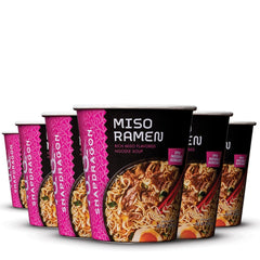 Snapdragon Miso Ramen Cup noodles sit steaming, ready for a quick, comforting meal.