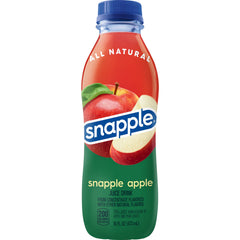 Snapple Apple juice drink label highlights gluten-free status and real juice.