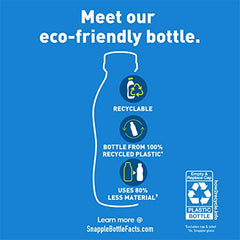 Snapple Lemon Tea packaging made from recycled plastic supports sustainable packaging.