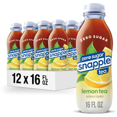 Snapple Zero Sugar Lemon Tea 16oz bottle—refreshing, low-calorie citrus flavor for any day.