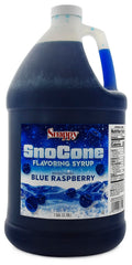SNAPPY blue raspberry sno cone syrup bottle for ready-to-use flavoring.