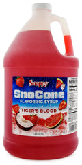 SNAPPY Tigers Blood syrup bottle pour for ready-to-use snow cones.