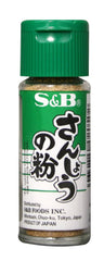 S&B Sansho jar closeup shows citrus aroma for meat and fish dishes