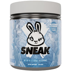 SNEAK Blizzard Lemonade powder packaging for bold branding and energy.