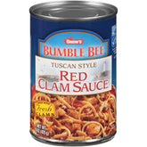 Snow's Tuscan Style Red Clam Sauce bottle ready for quick pasta nights