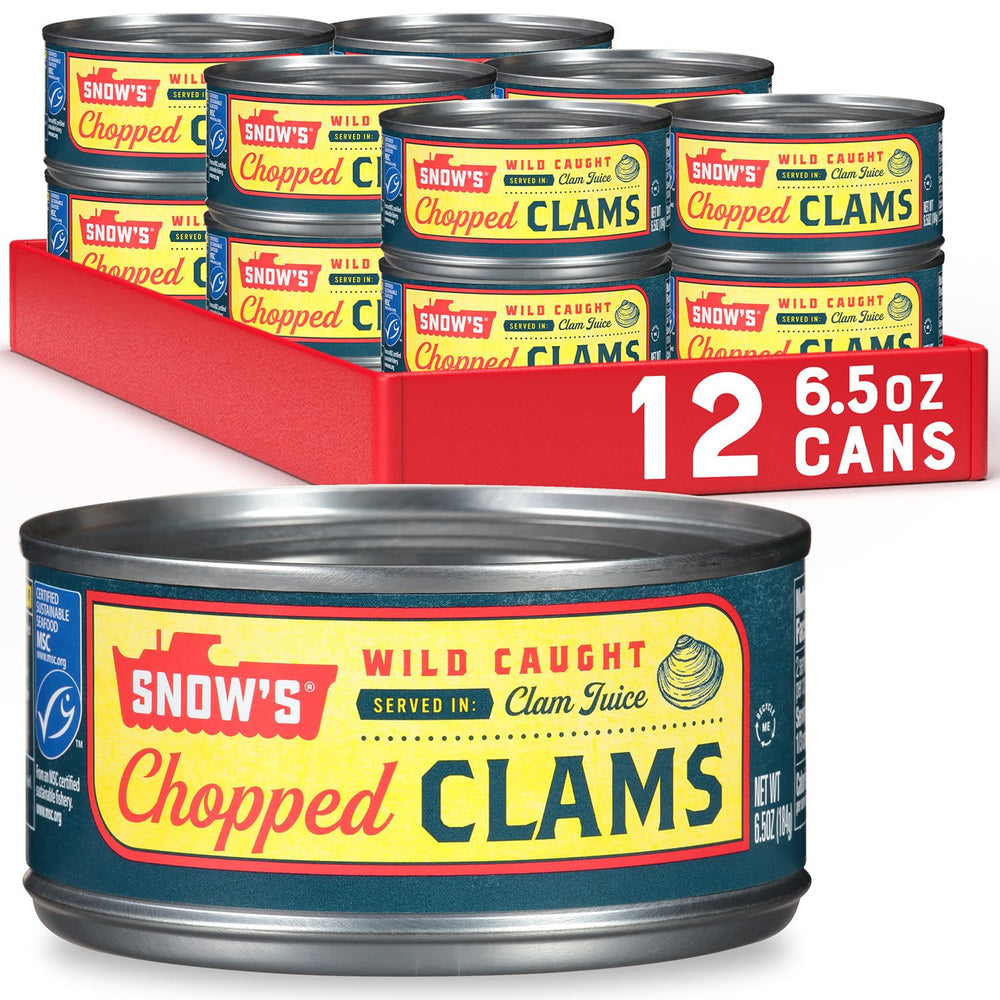 Snow's wild caught chopped clams in juice, ready to flavor chowders and sauces