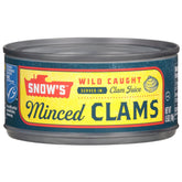 Snow's wild caught minced clams in juice can for ready meals