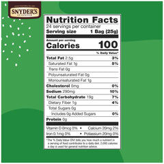 Box of 24 Snyder's gluten-free pretzel sticks for easy pantry snacking.