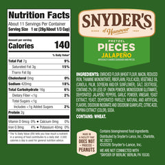 Close-up of Snyder's jalapeño pretzel pieces reveals crunchy texture
