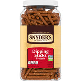 Snyder's of Hanover pretzel dipping sticks close-up crunch for dipping and snacking