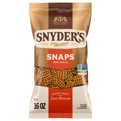 Snyder's of Hanover Snaps Pretzels 16-ounce bag for sharing.