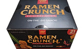 Soban Ramen Crunch Original Spicy pouch close-up, ready-to-eat snack for quick cravings on the go