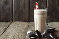 Soda Fountain Malted Milk Powder shake prep scene demonstrates easy, creamy mix