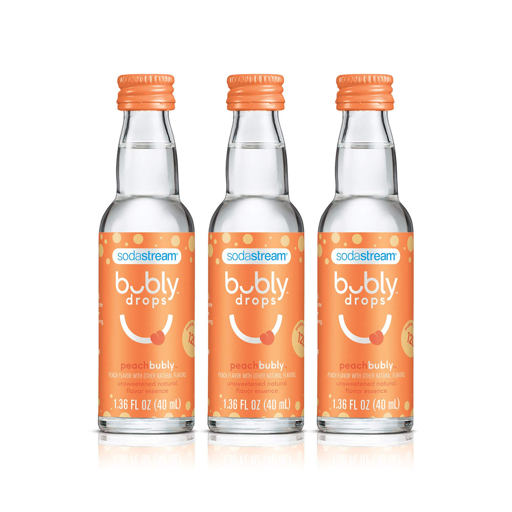 SodaStream bubly Drops Peach three-pack bottles for quick at-home flavoring