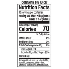 SodaStream Crafted Mixers Grapefruit Elderflower bottle back label with flavor notes for quick drinks