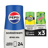 SodaStream Pepsi Starry MTN Dew 3-pack front view for at-home flavoring