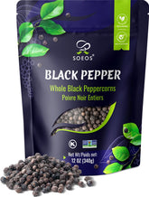 Soeos black peppercorns 12oz pack with fresh aroma for cooking