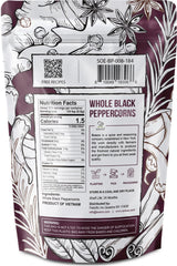 Soeos peppercorns in resealable pouch preserves freshness between uses.