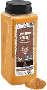 Soeos Cinnamon Powder jar side view highlighting premium aroma for baking and beverages.