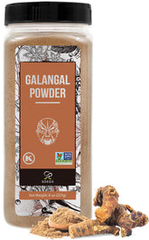 Soeos Galangal Powder 8 oz packaging highlights premium flavor for Thai soups