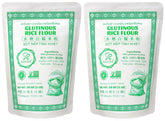 Soeos glutinous rice flour packaging on shelf, ideal pantry staple for Asian recipes.