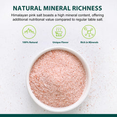 Soeos Himalayan Pink Salt 2 lbs packaging ideal for grinder refills.