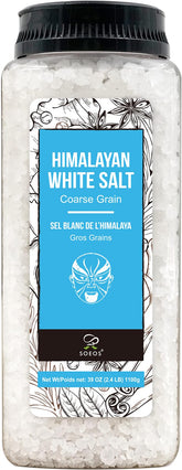 Soeos Himalayan White Salt coarse grain 39oz for cooking and seasoning