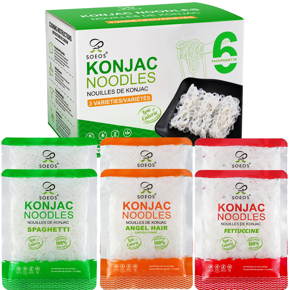 Soeos Konjac Noodles multi-pack box for quick meals