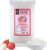 Soeos Lychee Coconut Jelly Strip packaging shows convenient, ready-to-serve tropical snack.