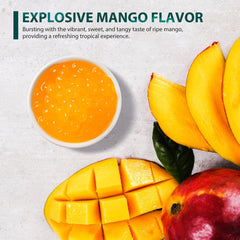 Soeos Mango Popping Boba as a dessert topping for fruity bursts.