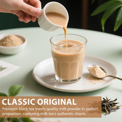 Soeos Milk Tea Powder pour into cup for instant creamy flavor