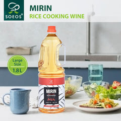 Soeos Mirin close-up highlighting premium ingredients and aroma.