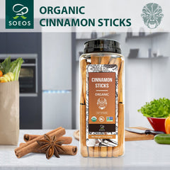 Soeos Organic Cinnamon Sticks tea infusion ready for calming beverages