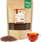 Soeos Organic Red Rooibos loose-leaf tea 16oz with rich aroma.