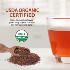 Soeos Organic Red Rooibos aroma close-up highlighting honey-vanilla notes.