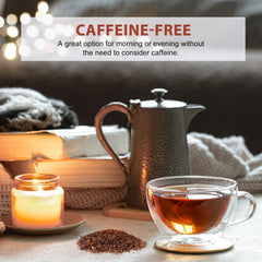 Soeos Rooibos hot brew in cup, warm and inviting.