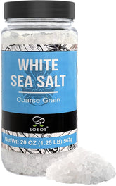 Soeos sea salt coarse bottle with crisp crystals for versatile seasoning