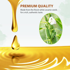 Soeos sesame oil finishes dressings and dips with rich hue.